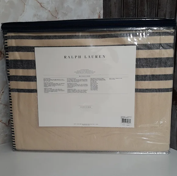 Ralph Lauren Waltham Stripe King Blanket MSRP $430 - Picture 11 of 15